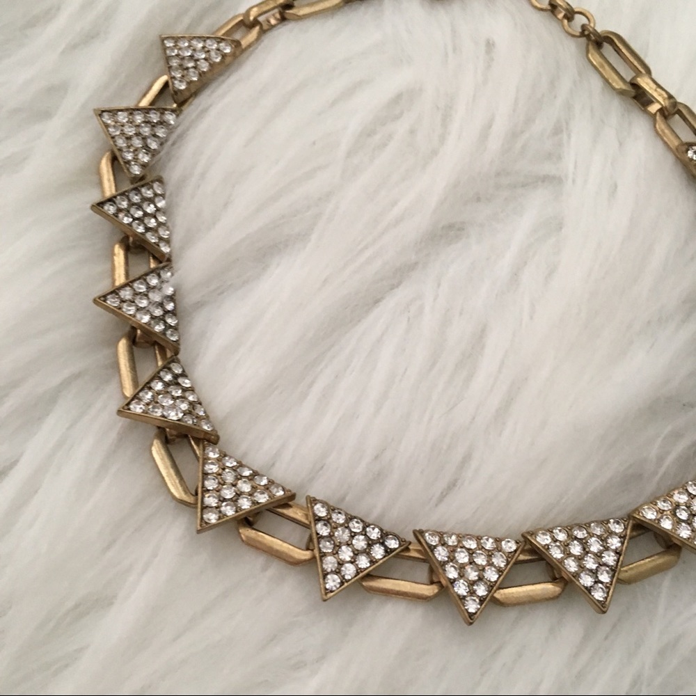Gold Embellished Geometric Statement Necklace - image 2